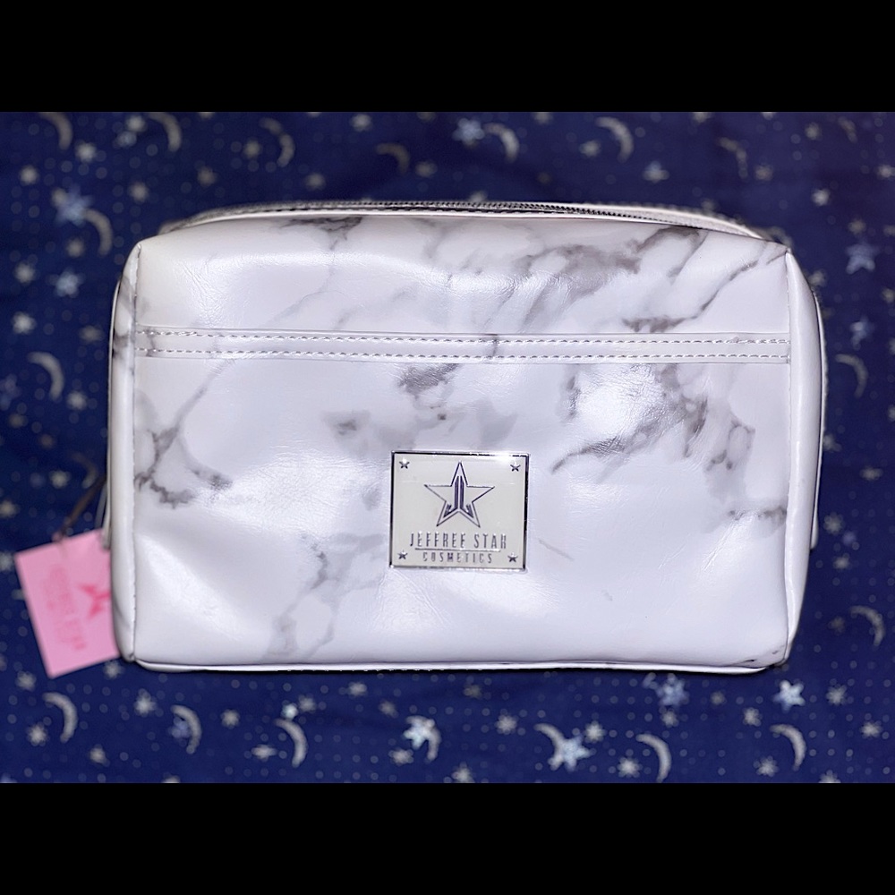 Jeffree Star Cosmetics white marble makeup bag NWT